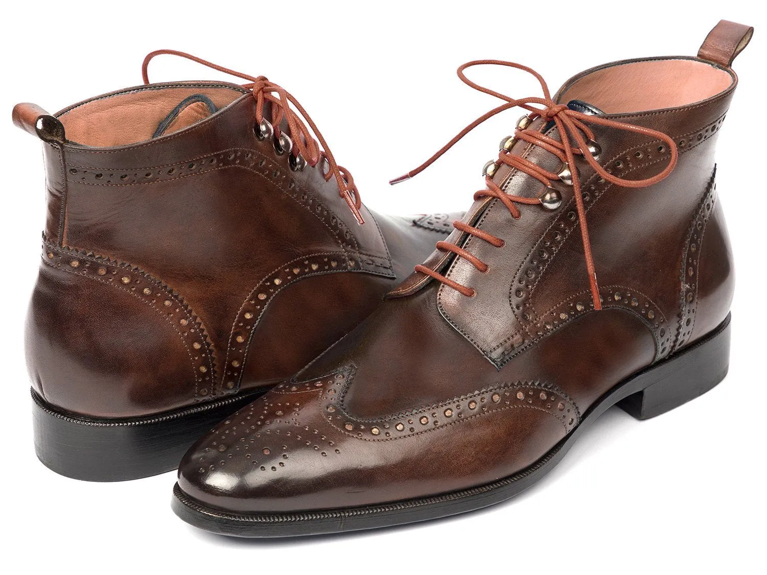 Paul Parkman Wingtip Ankle Boots Brown (ID#CH777BRW)