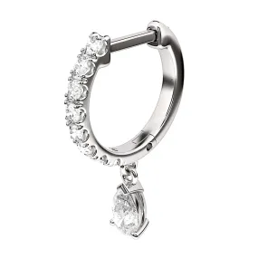 Pear Diamond Pave Huggie