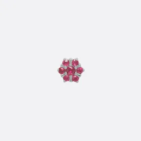 Peony - 14K WHITE - Ruby