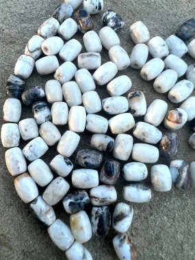 RARE High Quality White Buffalo 5x7mm Barrel Beads, (Package of 5 beads)