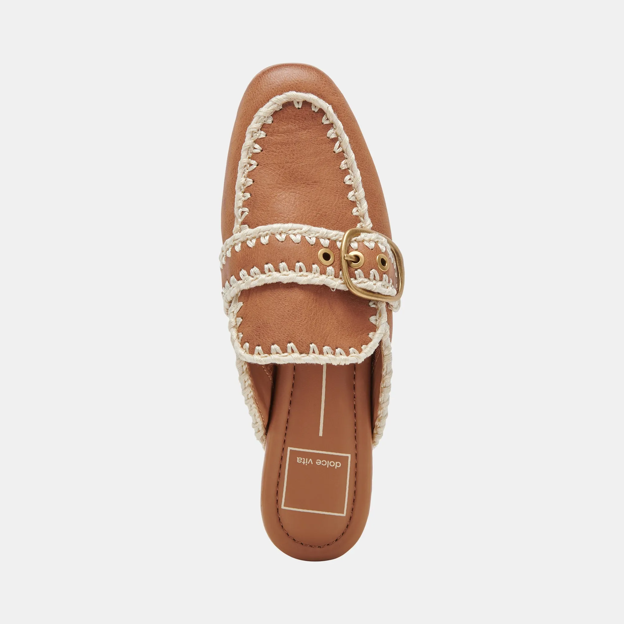 SANTEL STITCH FLATS TAN LEATHER