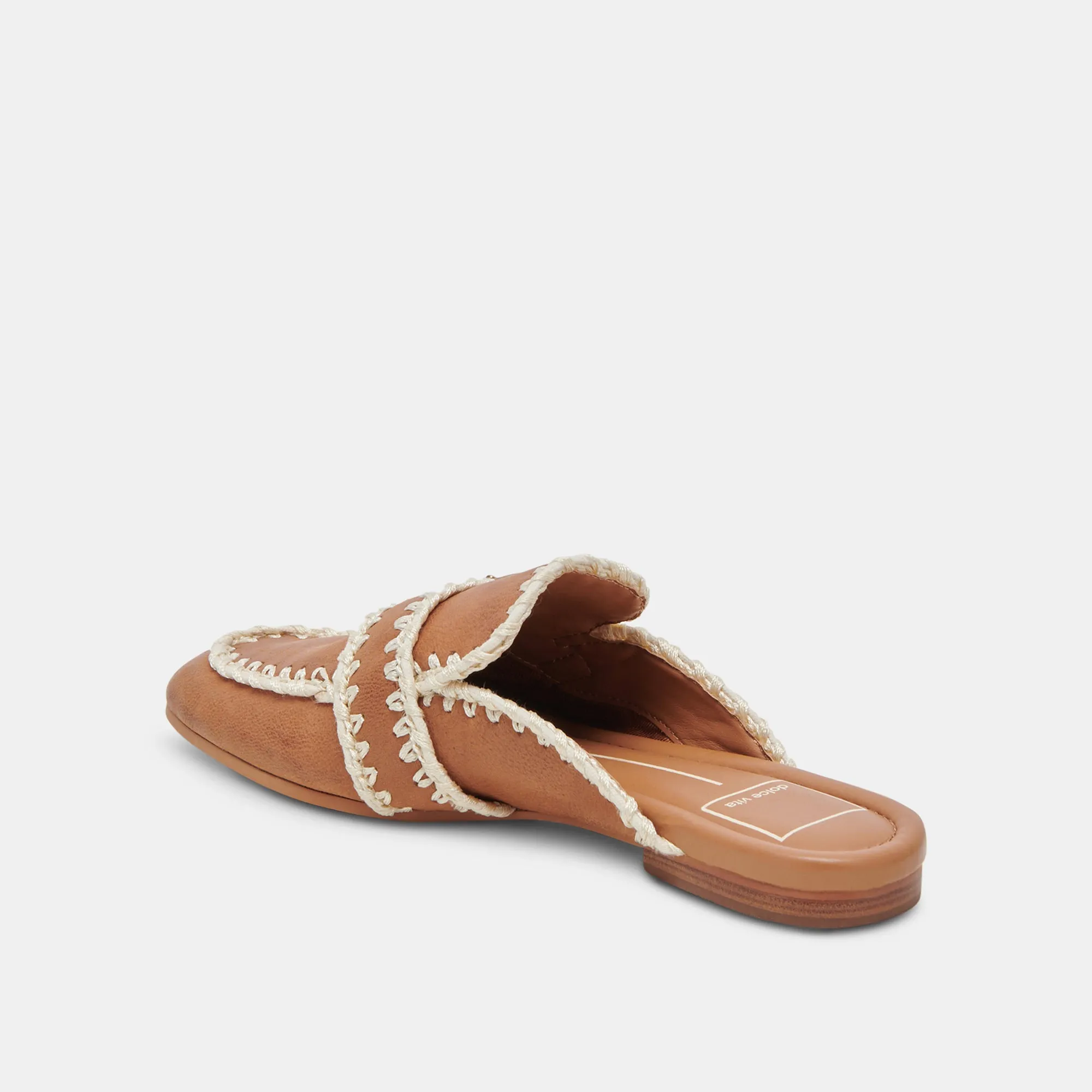 SANTEL STITCH FLATS TAN LEATHER