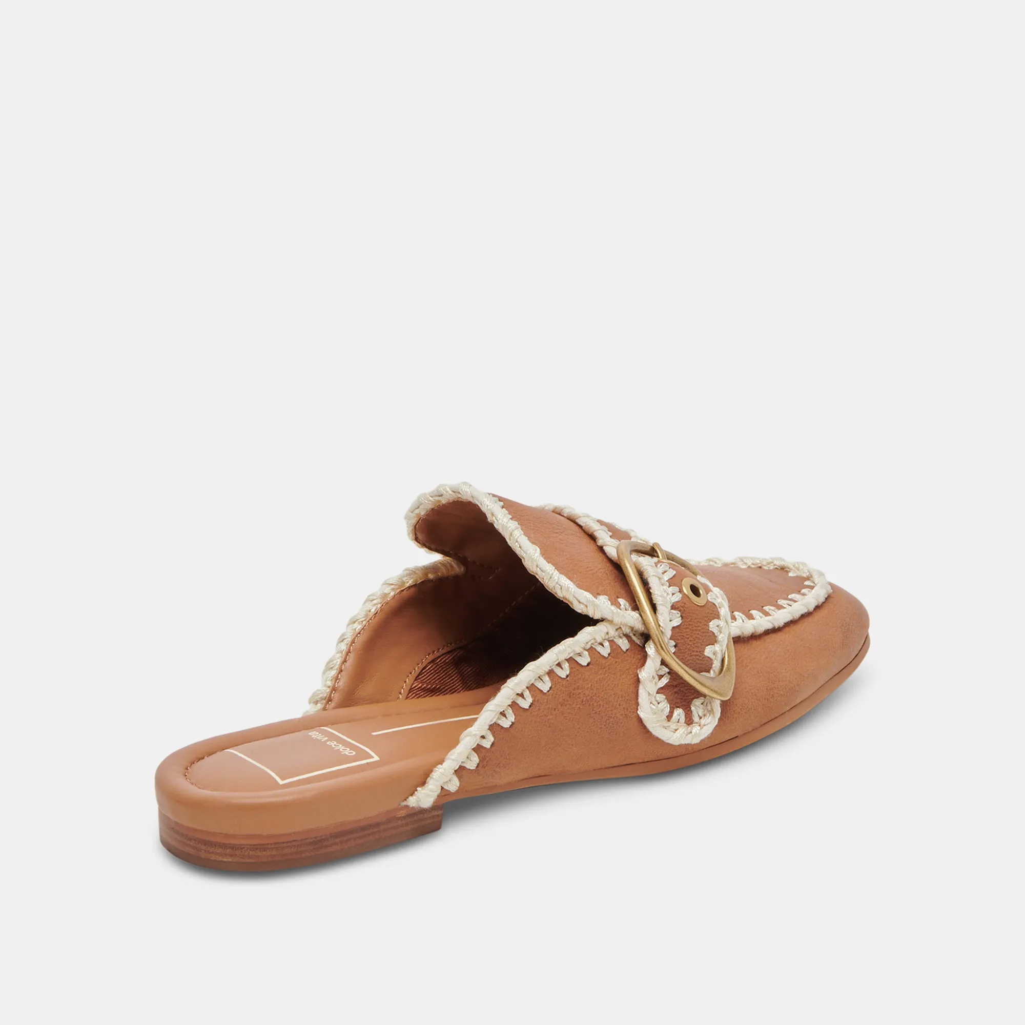 SANTEL STITCH FLATS TAN LEATHER