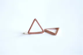 Shiny Pink Rose Gold Vermeil Open Triangle Connector Charm- 18k gold over Sterling Silver Geometric Triangle Charm, Chevron, Arrow, 270