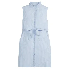 Sleeveless Allie Dress - Light Blue Thin Stripe