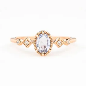 Stella Ring 6x4mm 0.4ct Unheated Blue Sapphire, 14k Rose Gold