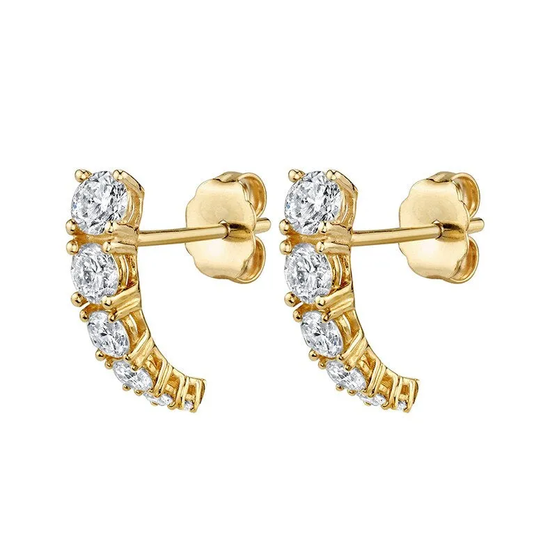 Stud Zircon Piercing Hoop Earrings