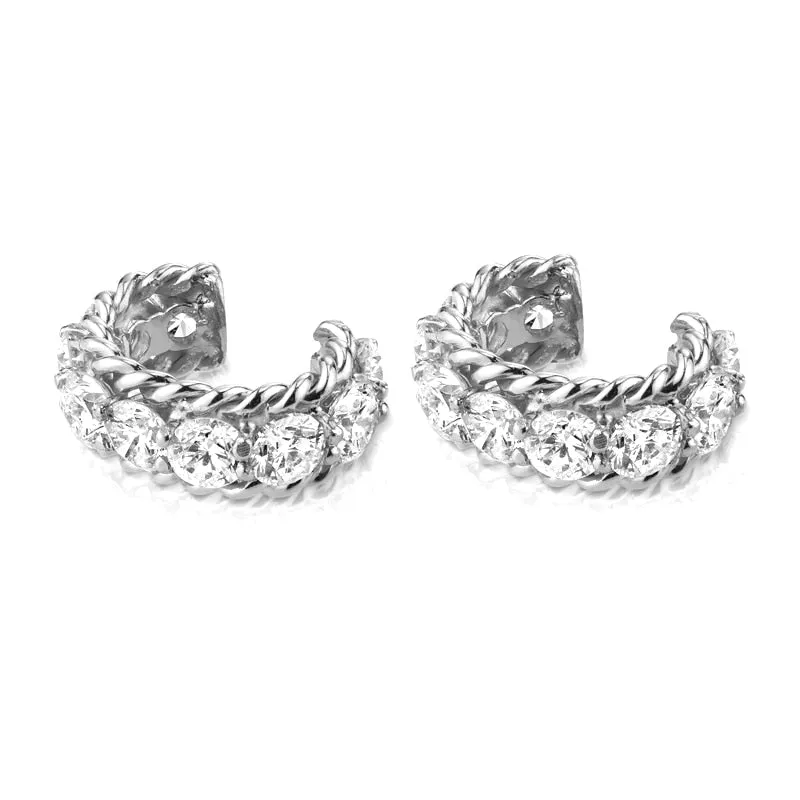 Stud Zircon Piercing Hoop Earrings