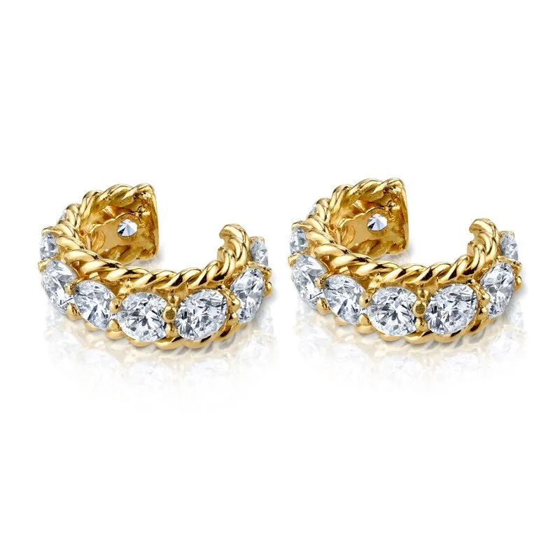 Stud Zircon Piercing Hoop Earrings