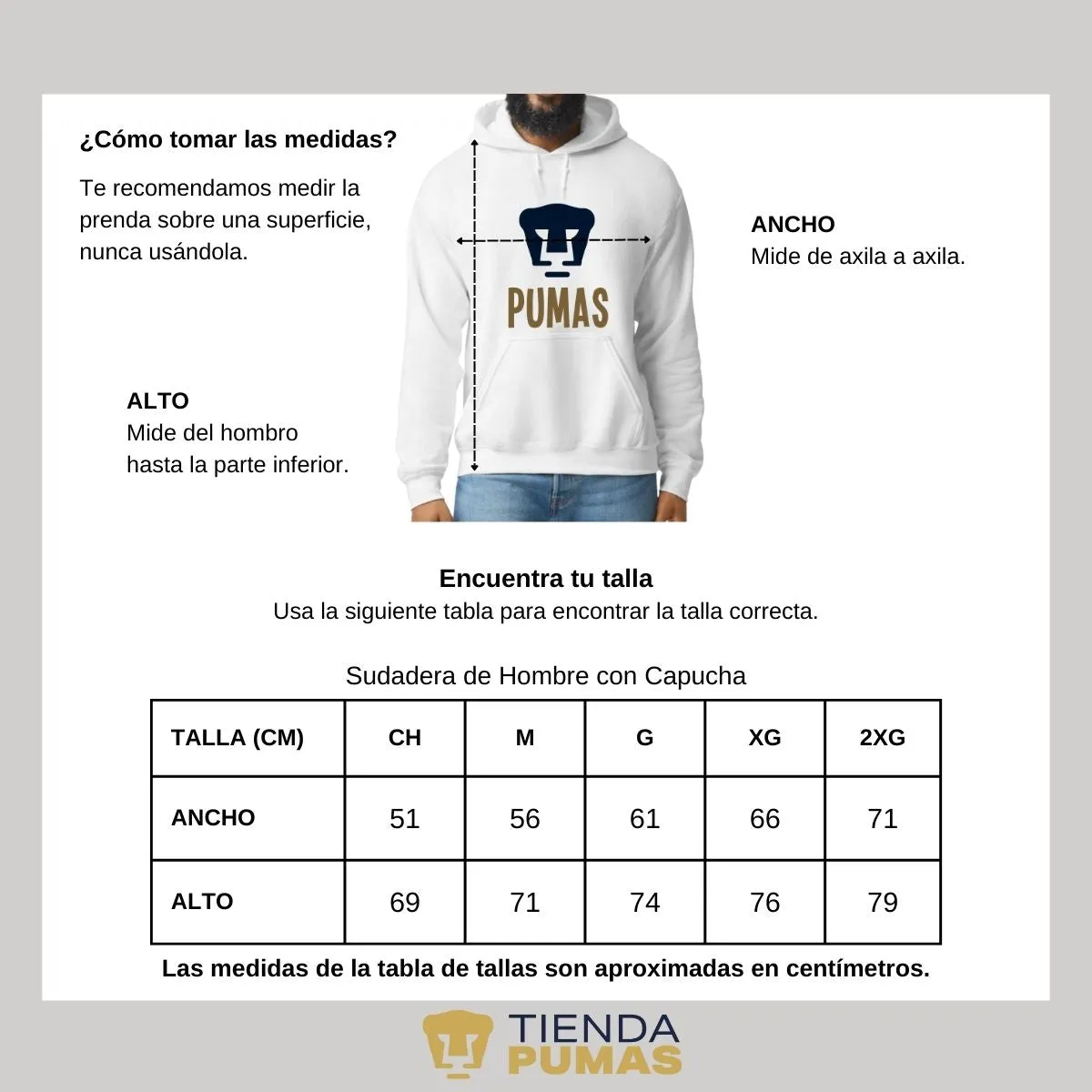 Sudadera Hombre Hoodie Pumas UNAM Logo Pumas