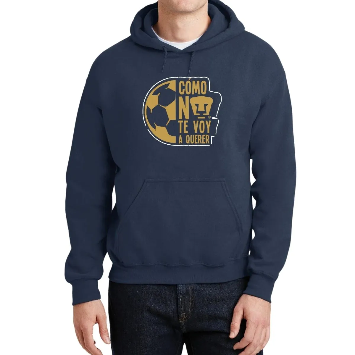 Sudadera Hombre Hoodie Pumas UNAM Medio Balón