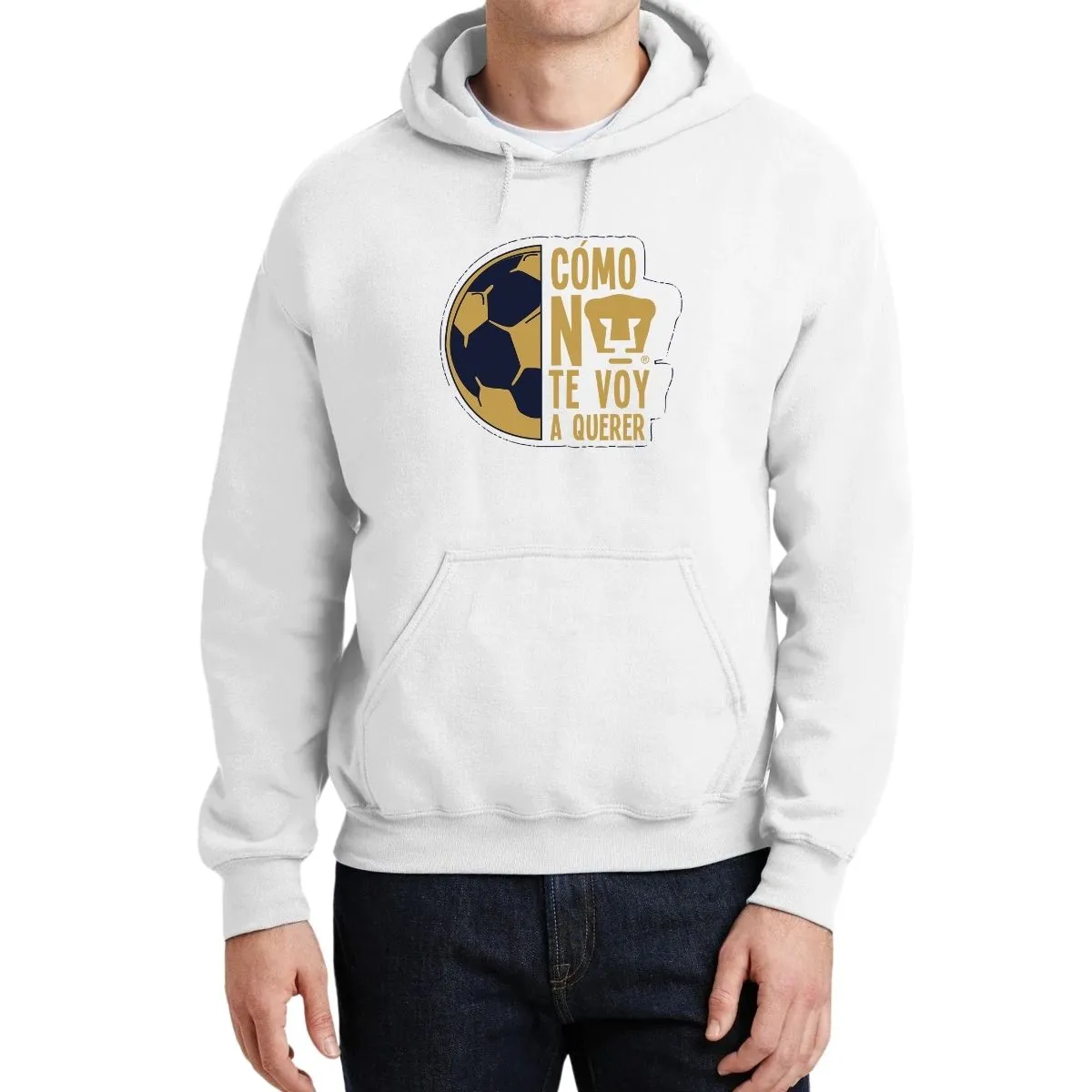 Sudadera Hombre Hoodie Pumas UNAM Medio Balón