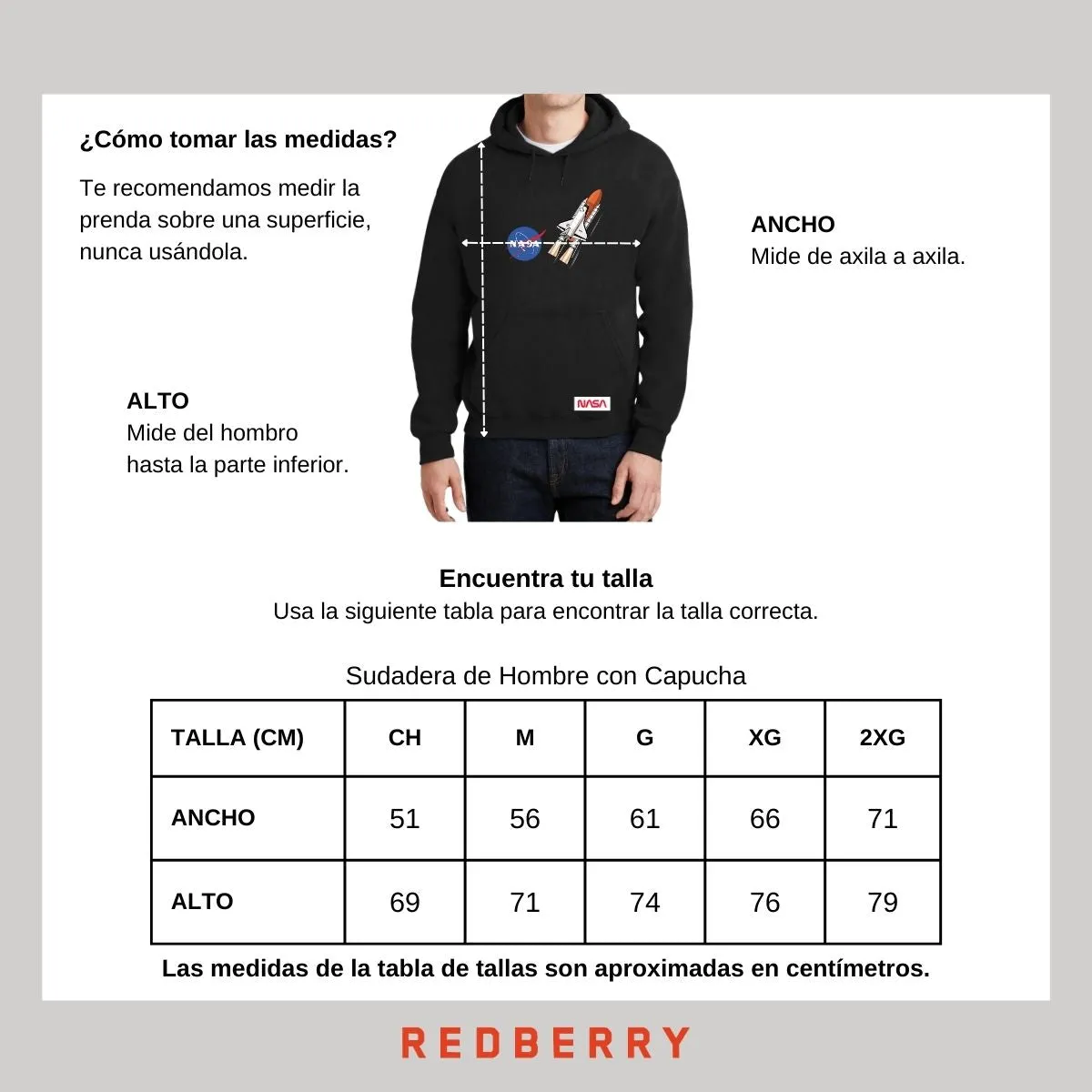 Sudadera para Hombre Hoodie Nasa Transbordador