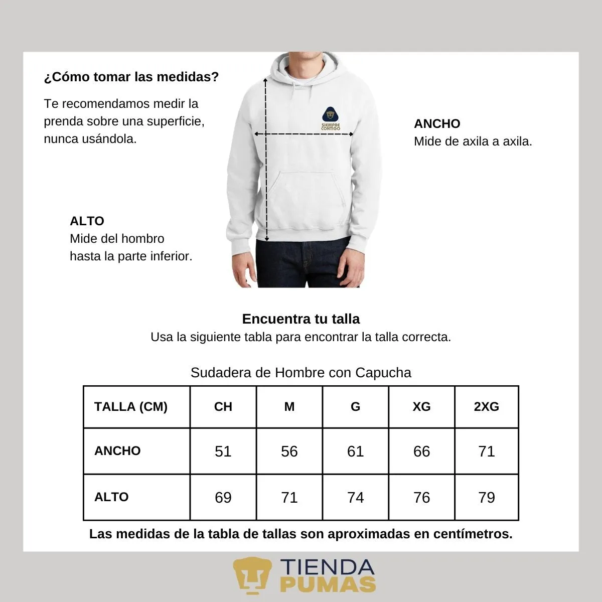 Sudadera para Hombre Hoodie Pumas UNAM Contigo