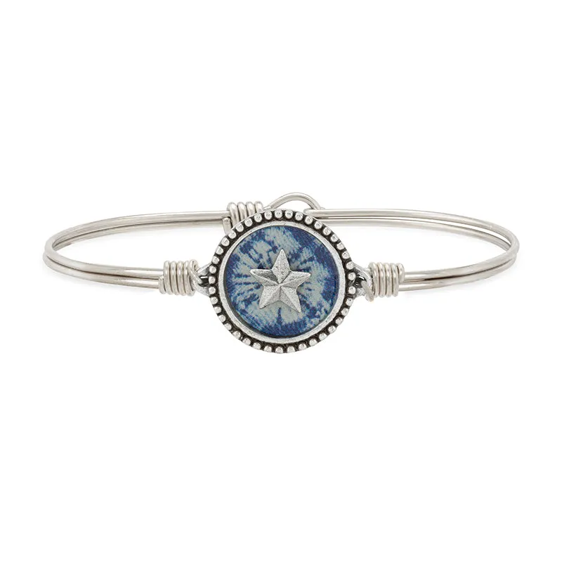 Tie Dye Star Bangle Bracelet in Navy