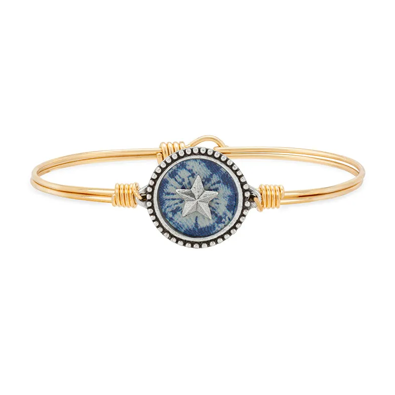 Tie Dye Star Bangle Bracelet in Navy