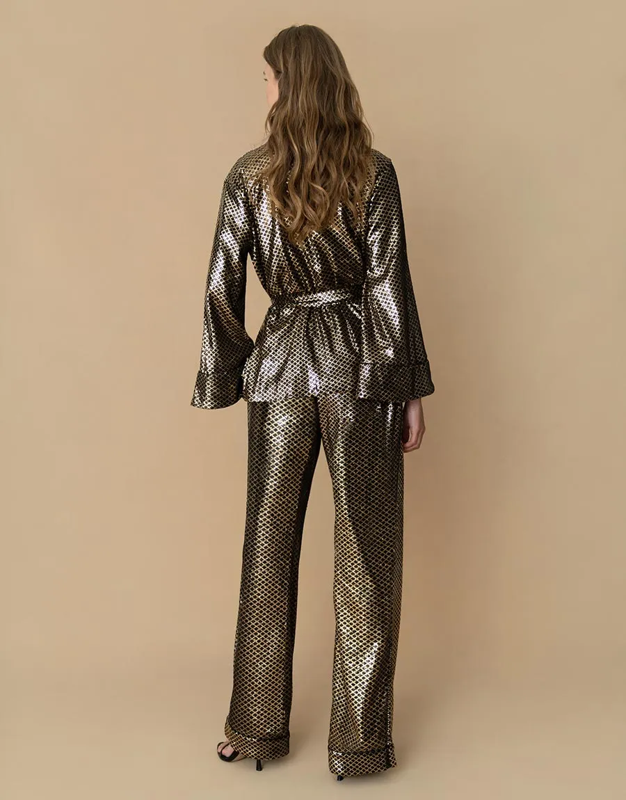 Una Sequin Jacket - Gold/Black