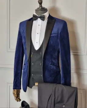 Velvet Tux Jacket - Blue