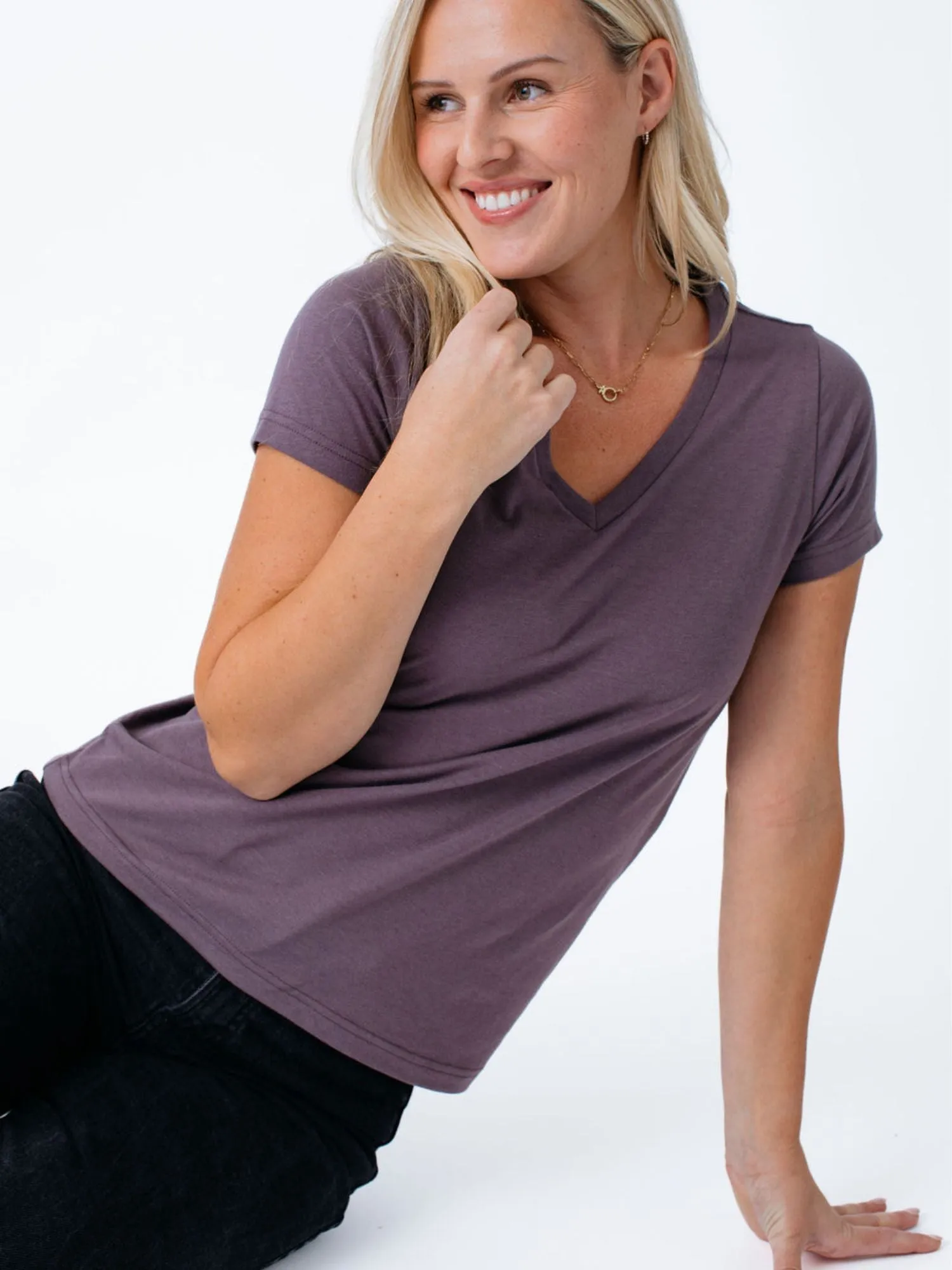 Women's Purple Galaxy V-Neck