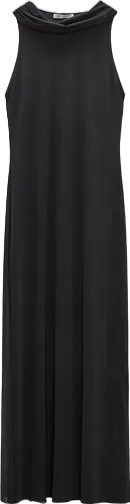 ZARA Black Tied Tulle Midi Dress BNWT UK M